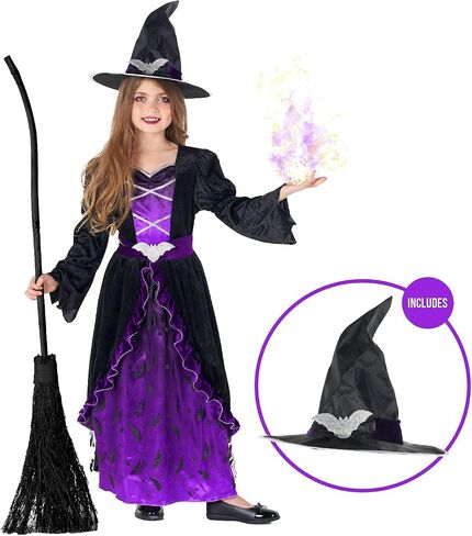 Morph Witch Costume For Girls Toddler, Halloween Costume For Girls, Witch Costume Kids Halloween, Witch Costume Kids Girls in Saudi Arabia