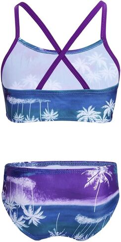 MSemis Girl's Tropical Palm Printed Tankini Sets Swimwear 2 Piece Swimsuit Bathing Suit in Saudi Arabia