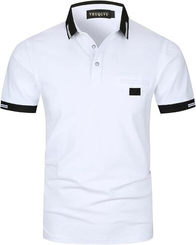 Men's Polo Shirts Short Sleeve Regular-Fit Short Sleeve Polo Shirts with Collar Casual Mens Golf Polo Shirt T Shirts in Saudi Arabia
