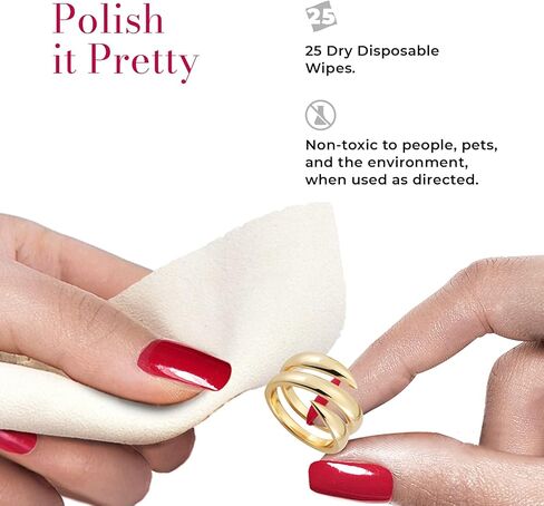 CONNOISSEURS Premium Edition Compact Jewelry Wipes -20% More, No Rinse Gold and Silver Jewelry Cleaner, Polish and Remove Tarnish to Restore Brilliance, Dry Disposable Wipes, 30 Count in Saudi Arabia