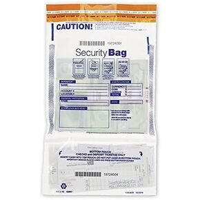 ABC Vertical Twin Dual (Twin) Pocket Bank Deposit Bags, 9 1/2 x 15" - 100 Bags