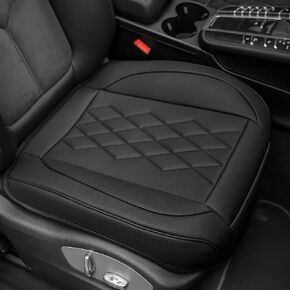 JOJOBAY 2pack Leather Car Seat Cover,Bottom Seat Covers for Cars,Front Seat Protector,Fit for 95% of Vehicles - Padded,Anti-Slip,Premium Leather(2 PCS,Black) in Saudi Arabia