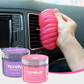 TICARVE Cleaning Gel Car Cleaning Putty Car Slime for Cleaning Car Detailing Gel Car Interior Cleaner Car Accessories Keyboard Cleaner Rose Purple (2 Pack)