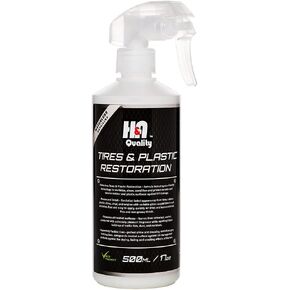 H&A QUALITY Tires and Plastic Restoration - Professional Car Detailing Kit Solution, Waterless Rinsing - Seals, Protects, Rejuvenates, Cleans Rubber & Plastic Surfaces - Deep or Medium Gloss - 500ml