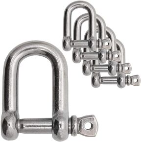 MYUYONG 5 Pack Shackle 304 Stainless Steel D Shape Load Shackle for Chains Wirerope Lifting Outdoor Camping Survival Rope Bracelets M4，M6，M8，M10