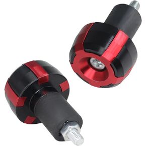 22mm Motorcycle Handlebar Hand Grip End Cap, End Slider Cap Plug Aftermarket Parts Universal.2Pcs. (Red)