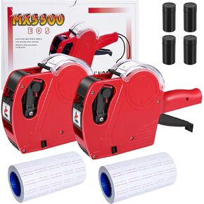 1,5000PCS Price Gun Labels 30 Rolls Price Labels for MX-5500 Label Gun, White Price Stickers Plus Extra 3Pcs Price Gun Refill Ink Roll
