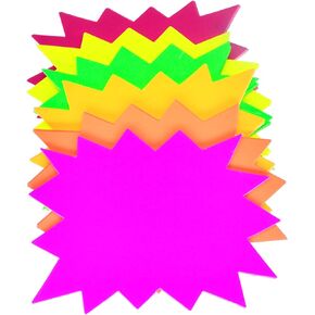 60 Pieces 5x6.6 Inch Fluorescent Neon Paper Starburst Sale Signs for Retail Store,600 Pieces Garage Sale Price Stickers, Garage Sale Supplies Sign,Yard Sale Supplies