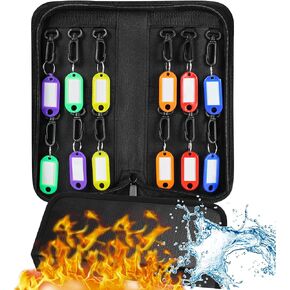 SongYung Portable Zippered Key Organizer,Fireproof and Waterproof Key case with 28 Key Tags Key Storage, Landlord Zipper Key Binder.Key Box Organizer for Real Estate Sales, Hotels, Car Service