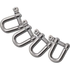 SMTUNG 304 Stainless Steel D Shape Load Shackle for Camping, Hiking and Other Outdoor Sports 4mm 6mm 8mm 10mm 14mm