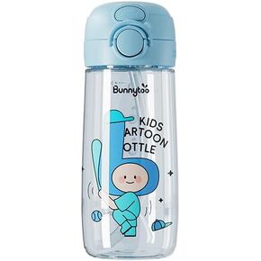 Bunnytoo Kids Water Bottle with Straw, BPA-Free, Personalized, Eco-Friendly, Cute Design, Perfect for School, Sports & Travel - Reusable, Lightweight & Durable, Easy to Clean, Spill-Proof (Pink)