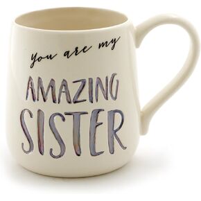 Enesco Our Name is Mud “Crazy Friend" Stoneware Engraved Coffee Mug, 16 oz, Blue