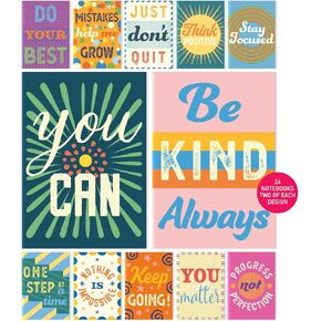 S&O Motivational Mini Notebooks Bulk Set w/12 Unique Messages, Inspirational Notebooks for Kids, tiny pocket journals Collection for Children, small Diaries Pack writing pads, 44 pages, 3.5" x 5"