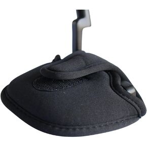 Black Golf Putter Headcover Standard Size Neoprene Club Head Cover Perfect for Mallet Putters Fits Most 2 Ball Putters Clubs
