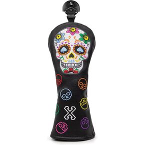 Montela Golf Club Covers,Colorful Skeleton Golf Putter Cover Driver Covers Fairway Wood Headcover Hybrid Cover Leather Blade Putter Headcover Mallet for Scotty Cameron Taylormade Titleist Odyssey in Kuwait