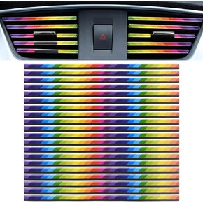 20 PCS Car Vent Accessories, Car Air Conditioner Decoration Strip, Car Interior Trim Strips, Universal Waterproof Bendable Air Vent Outlet Trim Decoration, Car Interior Accessories(Blue)