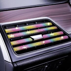 Bling Car Air Vent Decoration Strips Moulding Trim, ATYUHUA Car Auto Air Outlet Decorative JDM Trim, Pack of 10, DIY Cut and Simple Installation (Dark RGB)