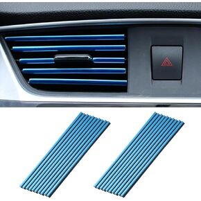 20Pcs Car Air Conditioner Decoration Strip, DIY Chrome Bendable Auto Air Vent Outlet Shiny Trim, Universal Car Interior Accessories for All Straight Air Vent Outlet