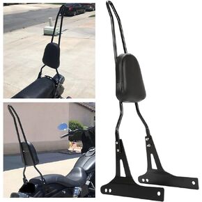 ECOTRIC Detachable Black Backrest Sissy Bar Compatible with 2006-up Harley Davidson Dyna Street Bob FXDB EFI FXDBI Super Glide FXD Custom FXDC