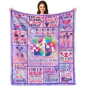 Vunzaom Cheerleader Gifts, Cheer Gifts, Cheerleader Gifts for Girls, Cheerleading Gifts, Cheer Blanket, Cheerleader Gift, Cheer Gifts for Girls, Blanket 60" x 50 "