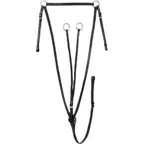 Shalimar Black Leather Hunting Breastplate with Running Martingale - Available in COB Size