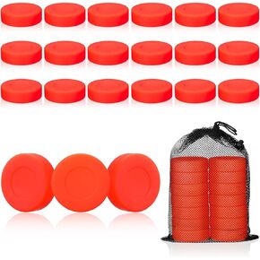 Syhood 18 Pcs of Hockey Pucks Balls with Reusable Mesh Bag Set Classic Ice Hockey Pucks Balls Rubber Street Hockey Puck Balls Practicing Training Pucks for Indoor and Outdoor