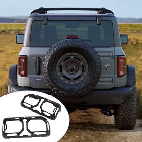 Tail Light Covers for Ford Bronco 2021-2023, Black Light Cage Rear Lamp Light Guards Compatible with Bronco Exterior Accessories (Not for Bronco Sport)