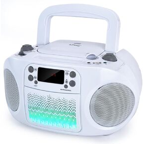 hPlay GC09 Kids Boombox, Top Loading CD Player, Bluetooth connectivity for Smartphones, Effortless AUX, USB, Radio and MP3 connectivity, Sing Along Function (Microphone not Included), Pink