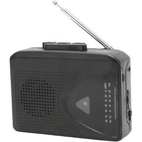 Retro Cassette Player, Portable Tape Player FM AM Radio Reception 2 AA Battery or USB Power Supply, 3.5mm Headphone Jack Personal Cassette Player for Indoor Outdoor