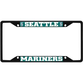 Fan Mats 31320: Seattle Mariners Metal License Plate Frame Black Finish, Teal