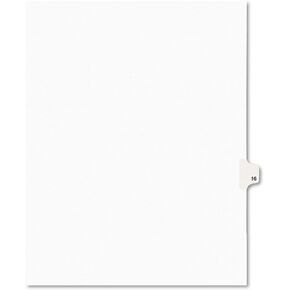 Avery 01016 Legal Exhibit Side Tab Divider, Title: 16, Letter Size, White 25/PK