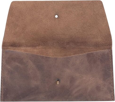 Succor Genuine-Leather-Cash-Envelopes-Retro-Clutch-Cash-Utility-Pouch-For-Men-women-Minimalist-Design-Brown in Saudi Arabia