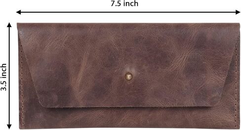 Succor Genuine-Leather-Cash-Envelopes-Retro-Clutch-Cash-Utility-Pouch-For-Men-women-Minimalist-Design-Brown in Saudi Arabia