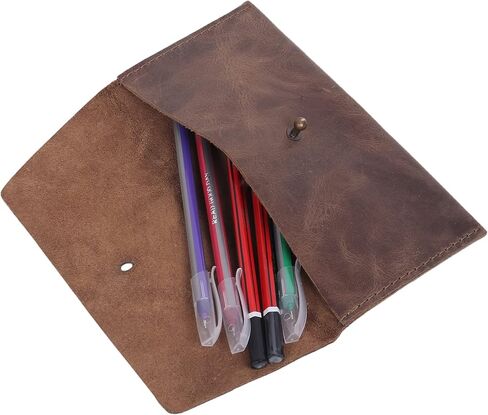 Succor Genuine-Leather-Cash-Envelopes-Retro-Clutch-Cash-Utility-Pouch-For-Men-women-Minimalist-Design-Brown in Saudi Arabia