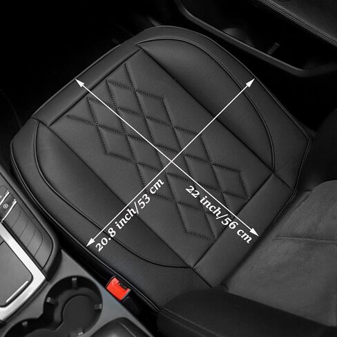 JOJOBAY 2pack Leather Car Seat Cover,Bottom Seat Covers for Cars,Front Seat Protector,Fit for 95% of Vehicles - Padded,Anti-Slip,Premium Leather(2 PCS,Black) in Saudi Arabia