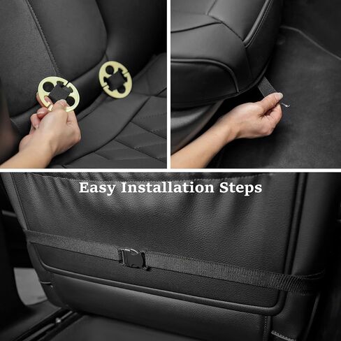 JOJOBAY 2pack Leather Car Seat Cover,Bottom Seat Covers for Cars,Front Seat Protector,Fit for 95% of Vehicles - Padded,Anti-Slip,Premium Leather(2 PCS,Black) in Saudi Arabia