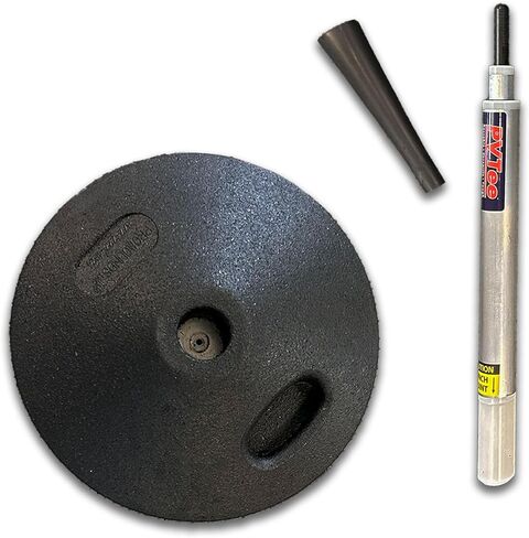 On Deck Sports PVTee Baseball/Softball Batting Tee with 10 lb Weighted Base and Flex Pivot, Adjustable Height: 27" - 47" - Silver/Black in Kuwait