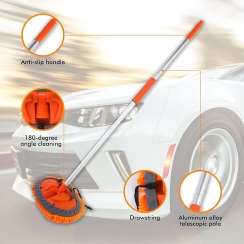 TIIKERI Car Wash Kit 14 Items Professional Car Cleaning Supplies Kit with Portable Bucket Car Squeegee Mitt Cleaning Brush - Multipurpose Cleaning Tools for Car Wash Detailing Cleaning in Saudi Arabia