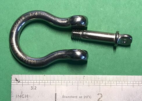 US Stainless 4 Pieces Stainless Steel 316 Forged Bow Shackle 1/4" (6mm) Marine Grade in Saudi Arabia