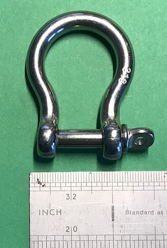 US Stainless 4 Pieces Stainless Steel 316 Forged Bow Shackle 1/4" (6mm) Marine Grade in Saudi Arabia