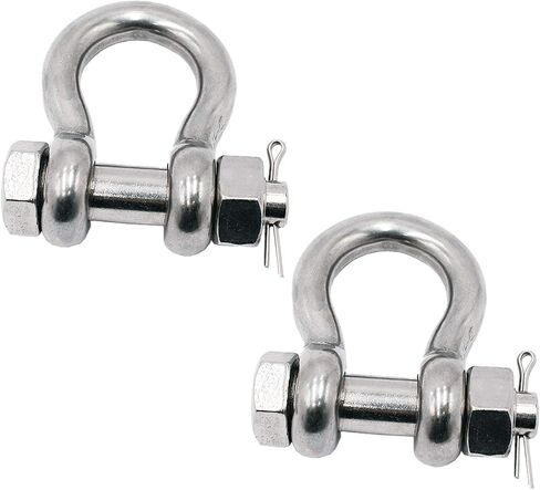 SHENGHUISS Bow Anchor D Shackle Stainless Steel 316 Dee Ring Forged Bolt Type Shackle Marine Hardware 2 Pack 3/8 inch in Saudi Arabia
