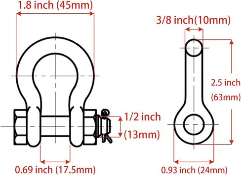 SHENGHUISS Bow Anchor D Shackle Stainless Steel 316 Dee Ring Forged Bolt Type Shackle Marine Hardware 2 Pack 3/8 inch in Saudi Arabia