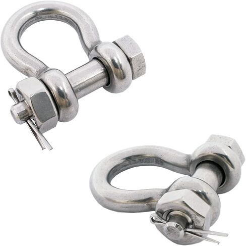 SHENGHUISS Bow Anchor D Shackle Stainless Steel 316 Dee Ring Forged Bolt Type Shackle Marine Hardware 2 Pack 3/8 inch in Saudi Arabia