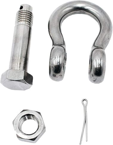 SHENGHUISS Bow Anchor D Shackle Stainless Steel 316 Dee Ring Forged Bolt Type Shackle Marine Hardware 2 Pack 3/8 inch in Saudi Arabia