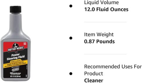 Niteo Motor Medic M2714H/6-6PK Power Steering Fluid with Stop Leak & Conditioner for Honda and Acura - 12 oz, (Case of 6) in Saudi Arabia