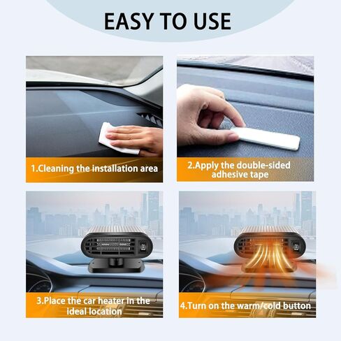 Tienley Car Heater - Plugs into Cigarette Lighter Portable Car Heater Energy Saving 12V 150W in Saudi Arabia