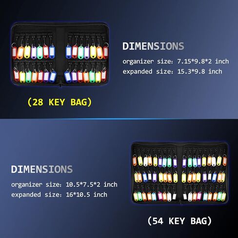 SongYung Portable Zippered Key Organizer,Fireproof and Waterproof Key case with 28 Key Tags Key Storage, Landlord Zipper Key Binder.Key Box Organizer for Real Estate Sales, Hotels, Car Service in Kuwait