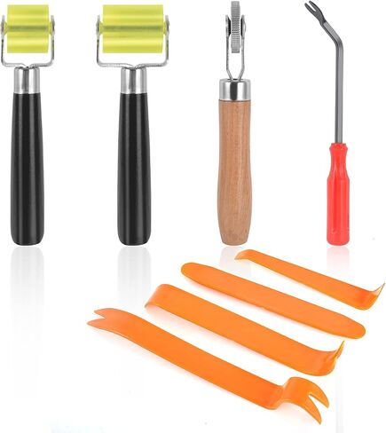 8 Pieces Car Sound Deadening Roller Headliner Roller Auto Trim Removal Tool Set for Car Sound Deadening Installation Removal of Car Door Panel Audio & Radio Panel in Saudi Arabia