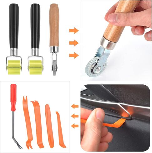 8 Pieces Car Sound Deadening Roller Headliner Roller Auto Trim Removal Tool Set for Car Sound Deadening Installation Removal of Car Door Panel Audio & Radio Panel in Saudi Arabia