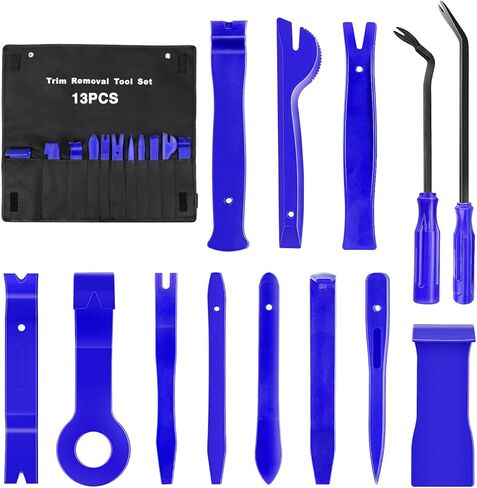 GOOACC 13PCS Nylon Trim Removal Tool Set for Bumper Fastener Rivet Clips Car Door Clip Panel Audio Video Dashboard Dismantle Blue (GRC-203) in Saudi Arabia